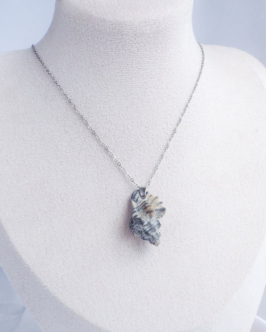 SEASHELL NECKLACE ~ Dark Grey Sting Winkle Shell