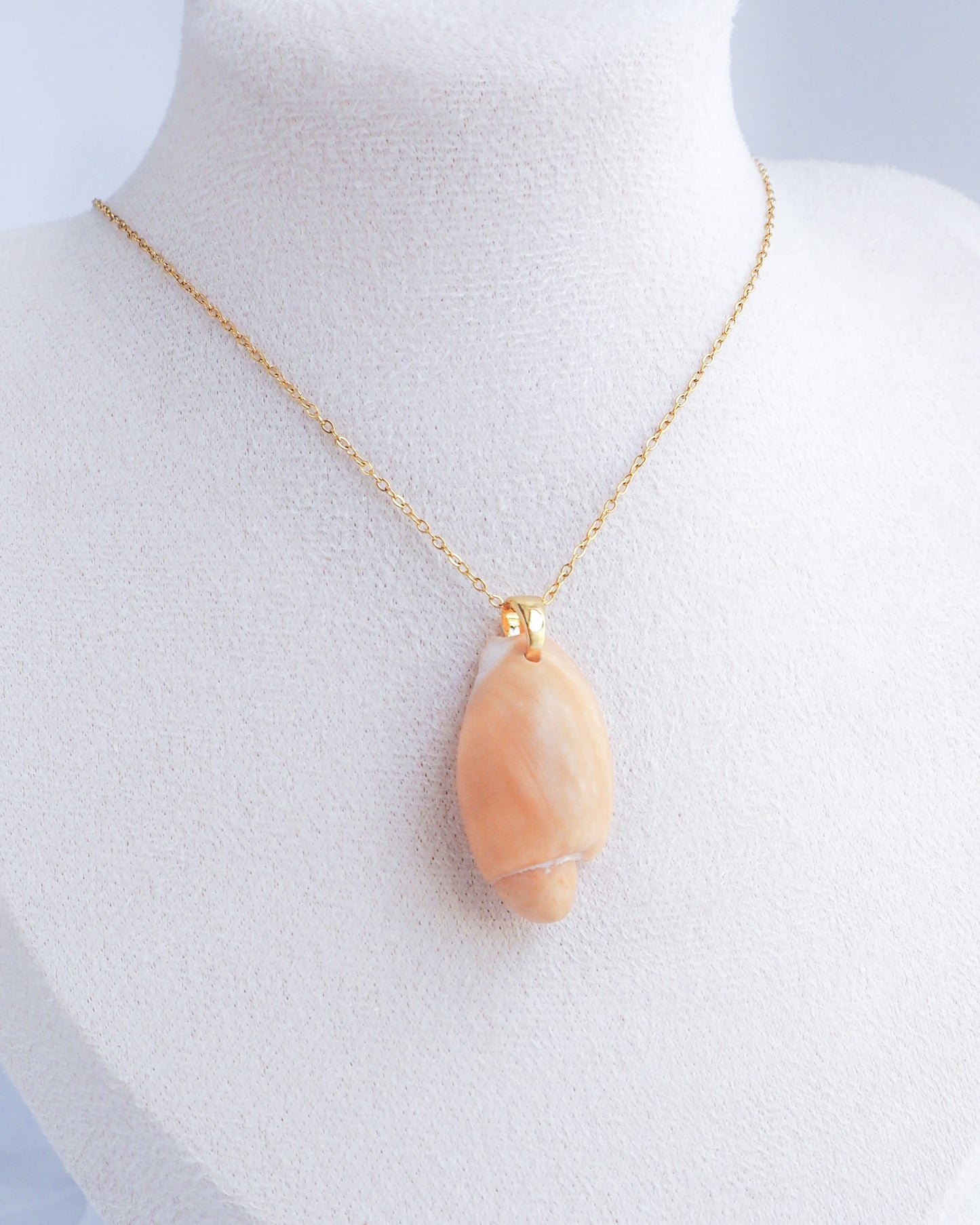 Gold Algarve Volute Gold Necklace on neck