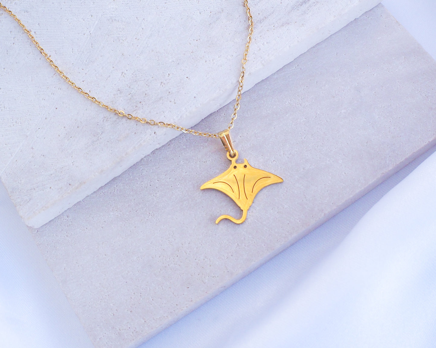 Gold Manta Ray Necklace