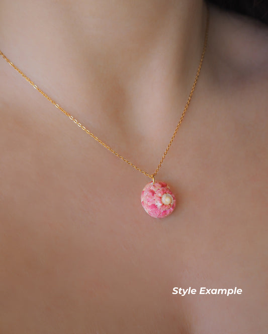 Pink Magus Top Shell Gold Necklace on model example style