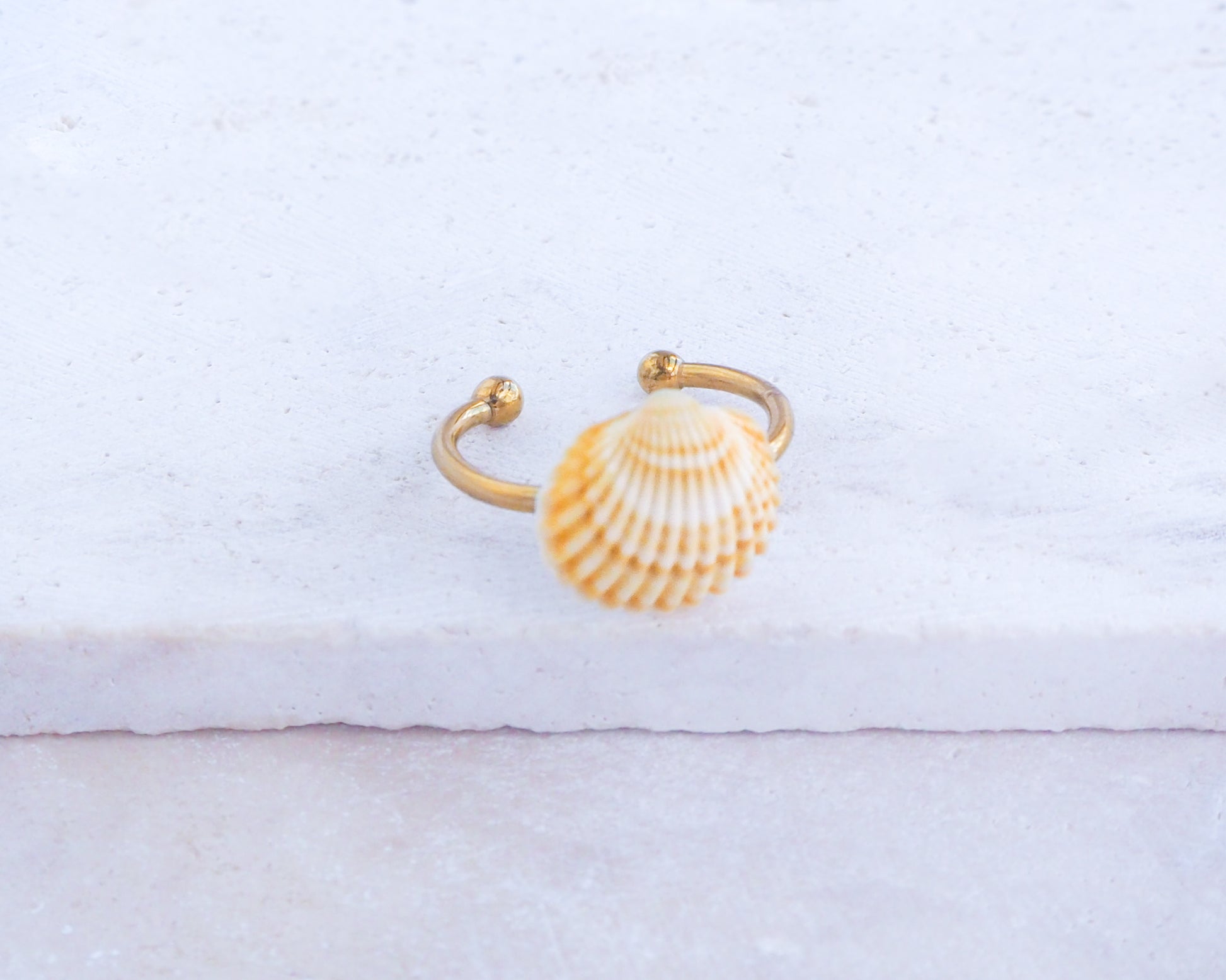 Portuguese Mediterranean Cockle Shell Gold Ring