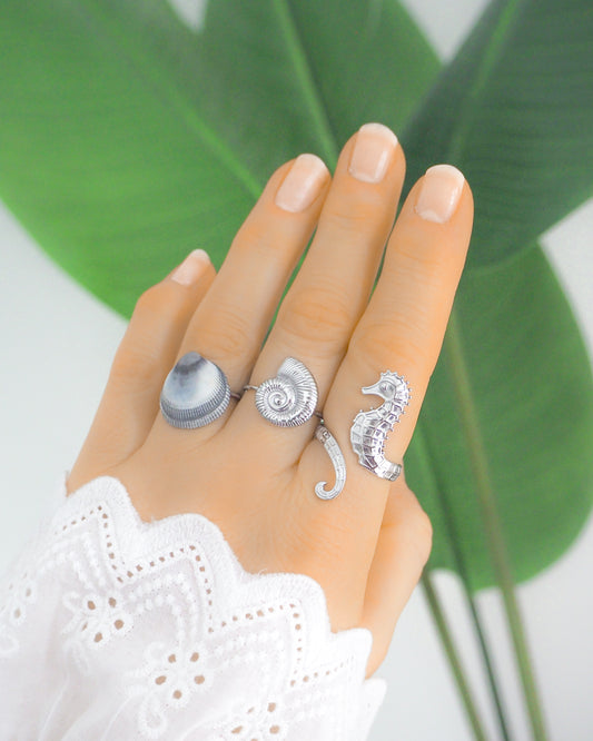 NAUTILUS SEASHELL RING ~ Gold or silver