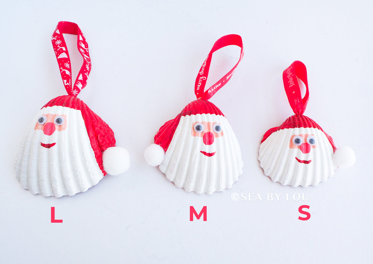 Coastal Santa Seashell Christmas Bauble Ornament