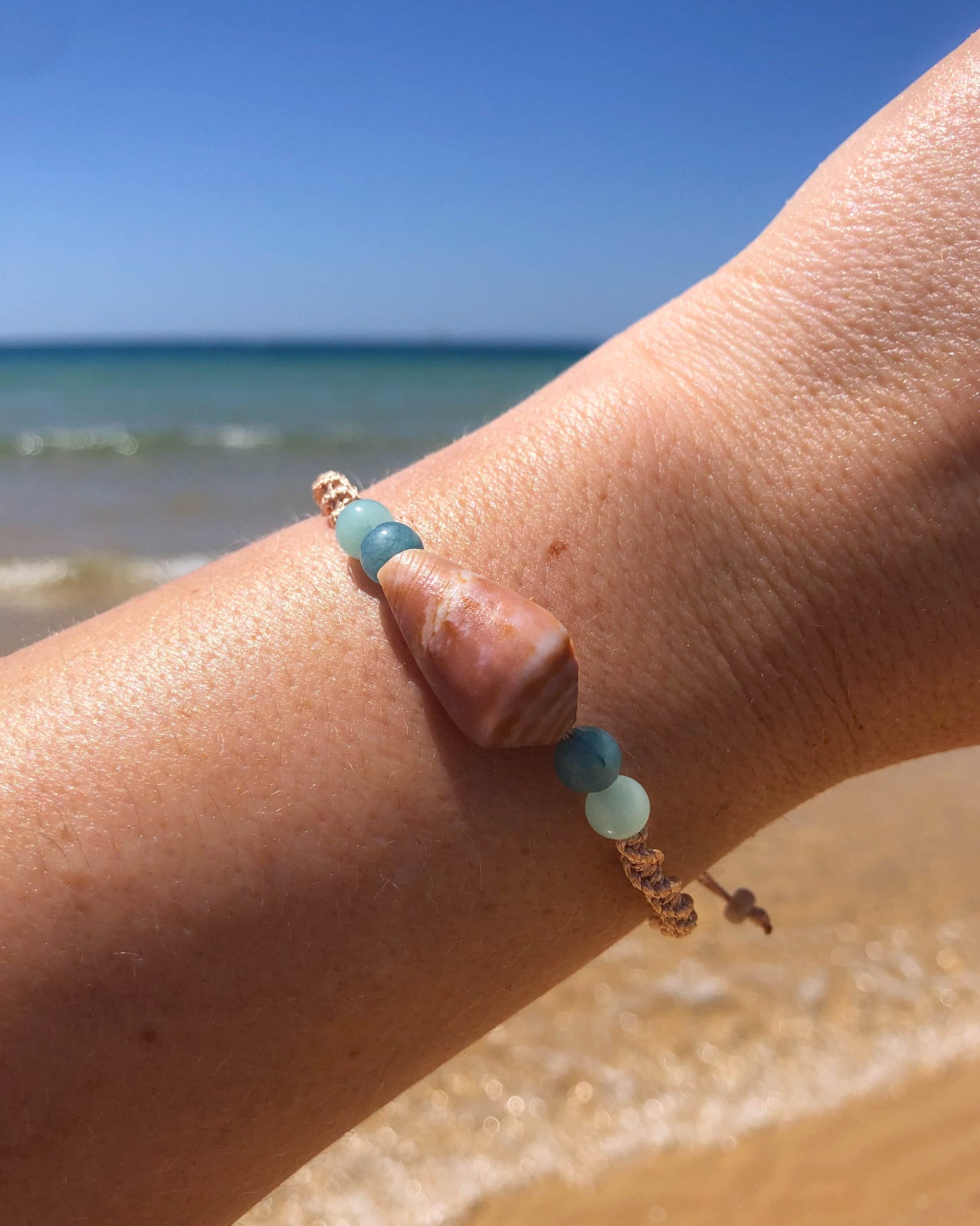 COASTAL CHIC CONE SHELL BRACELET ~ Jade