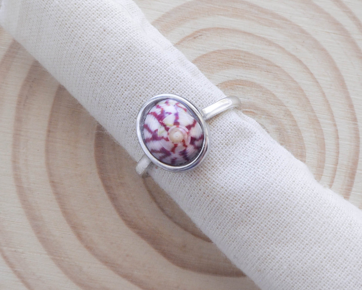 925 Silver Adjustable Ring with Tiny Top Shell, Coastal Top Shell, Seaside Jewelry, Unique Beach Accessory Top Shell Jewelry, 925 Silver Beauty, Coastal Jewelry