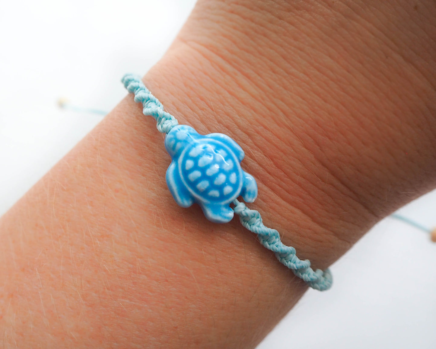 Ceramic Turtle Bracelet ~ Turquoise Grey
