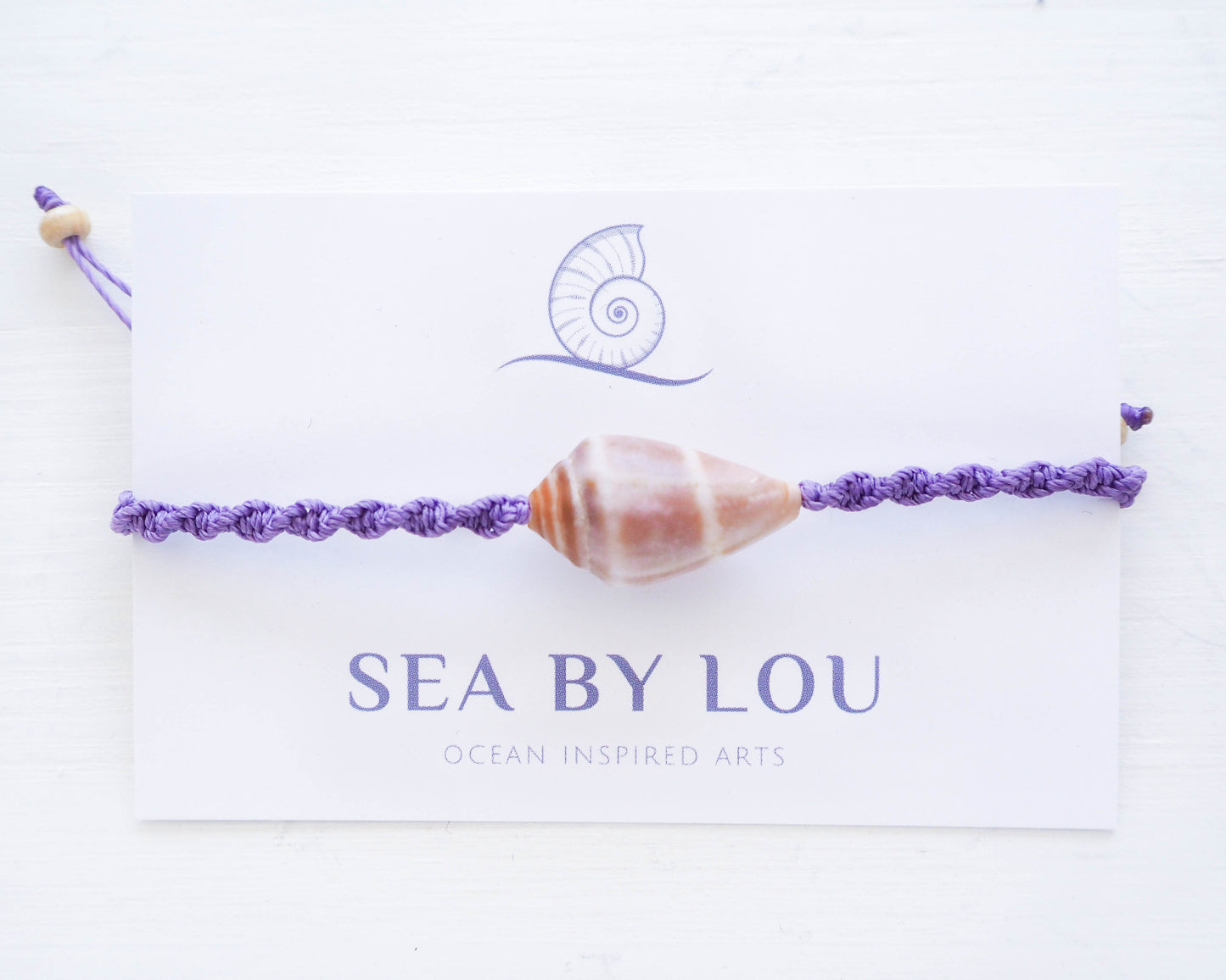 COASTAL ELEGANCE CONE SHELL BRACELET ~ Purple