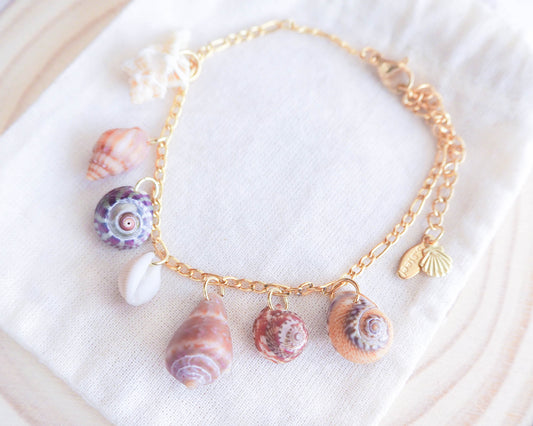 Seashell charm bracelet from Portugal