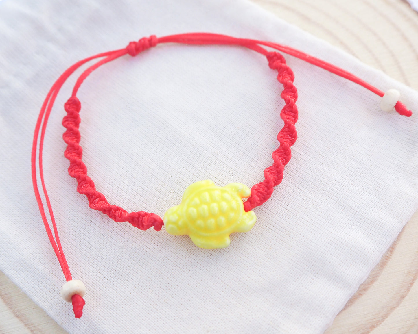 Ceramic Turtle Bracelet ~ Red Yellow