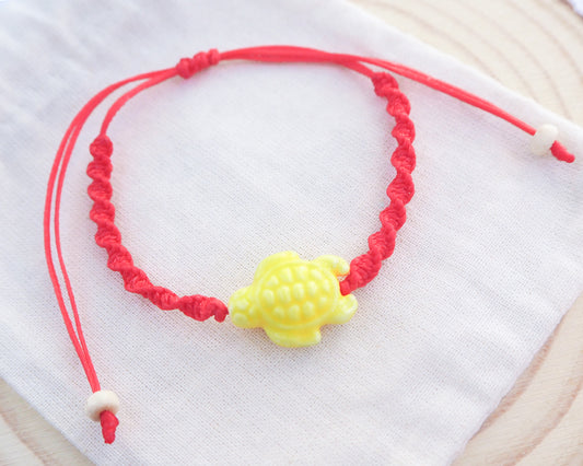 Ceramic Turtle Bracelet ~ Red Yellow