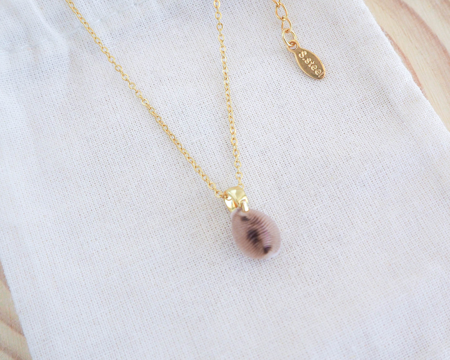 SEASHELL NECKLACE ~ Gold Cowrie Shell