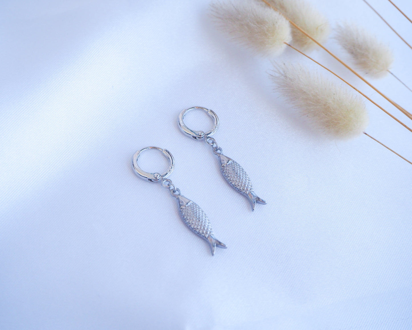 SARDINE FISH EARRINGS ~ Silver