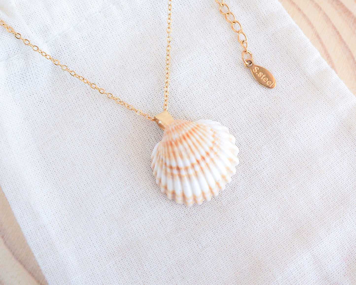 SEASHELL NECKLACE ~ Gold Mediterranean Cockle Shell II
