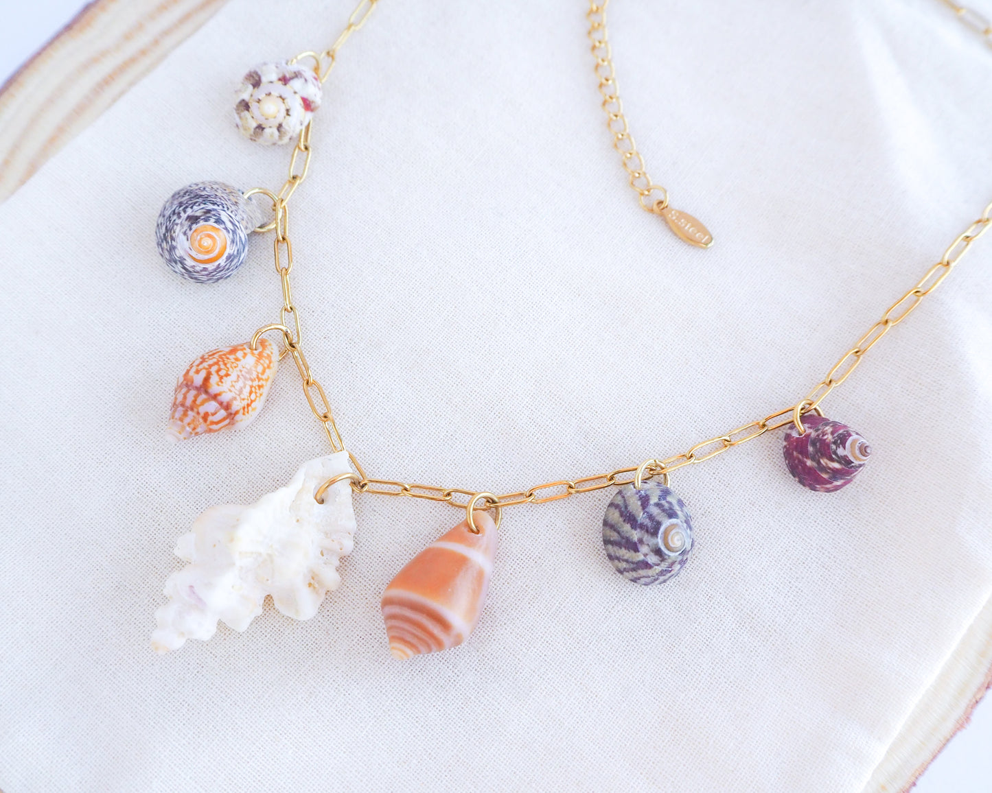GOLD SHELL CHARM NECKLACE ~ Mix VIII