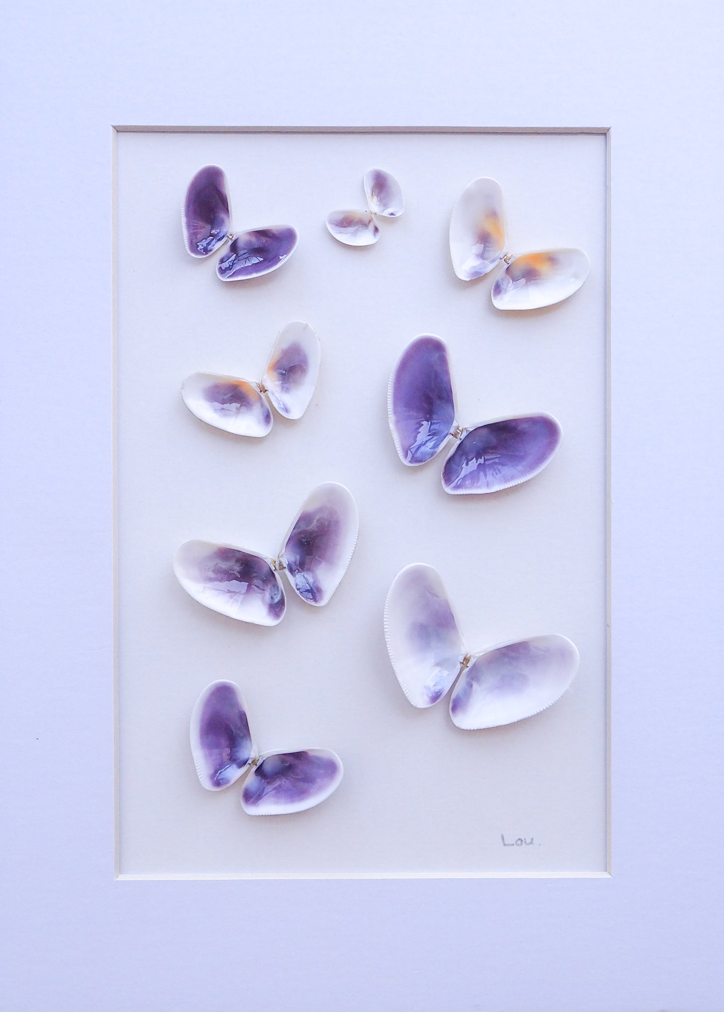 Seashell Butterfly Coastal Wall Art, Nursery room wall decor details