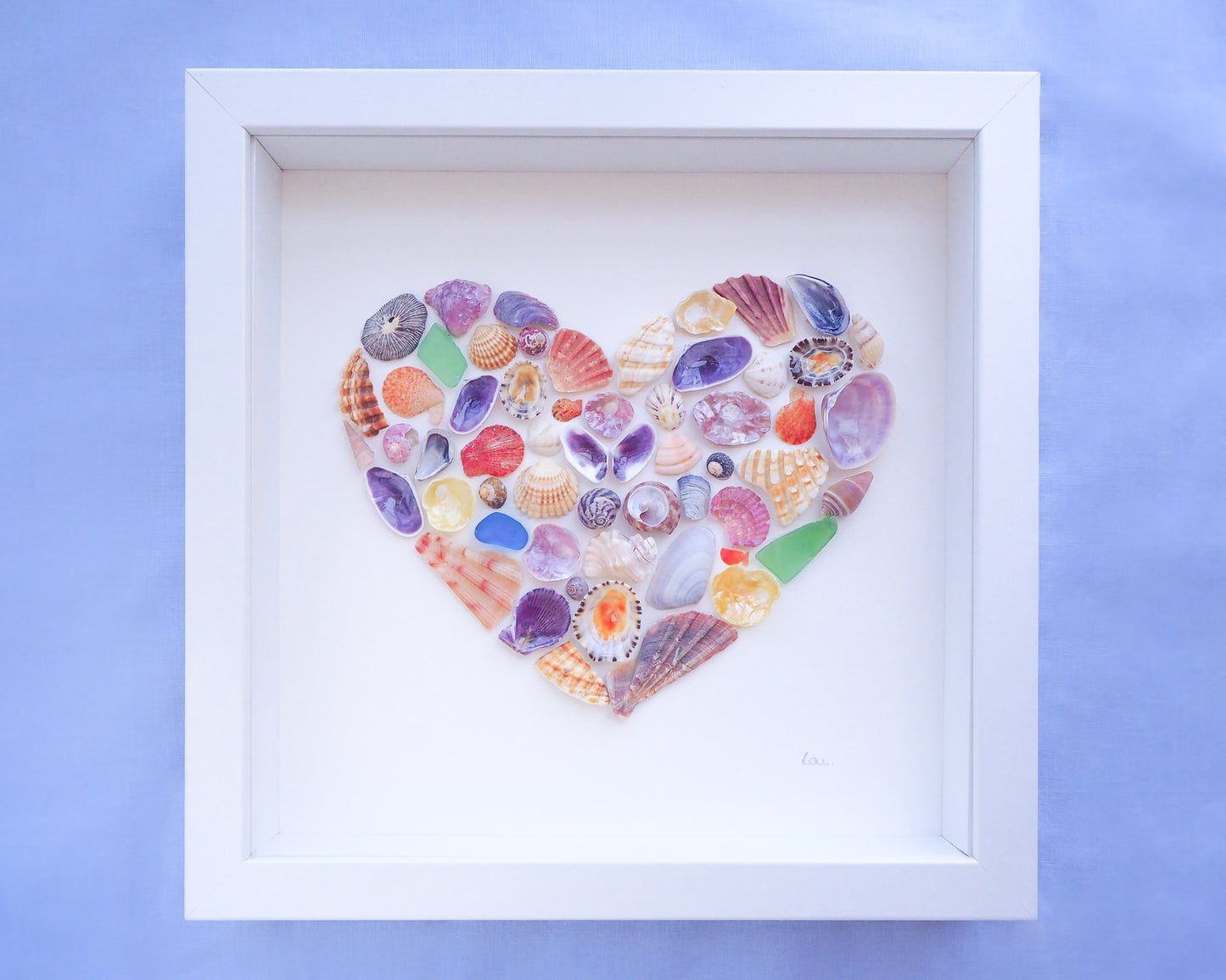 Seashell Heart ~ Rainbow Colored Shells II