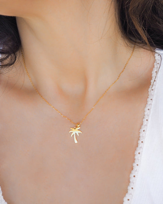 PALM TREE NECKLACE ~ Gold