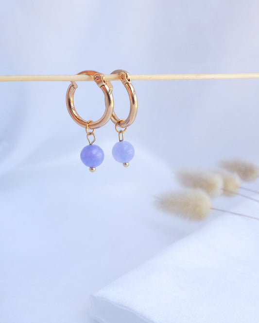 OCEAN INSPIRED EARRINGS - Gold Angelite Gemstones