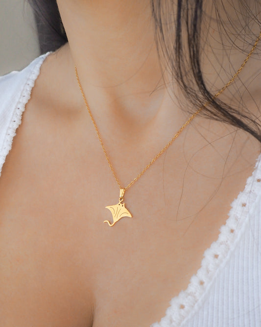 MANTA RAY NECKLACE ~ Gold or Silver