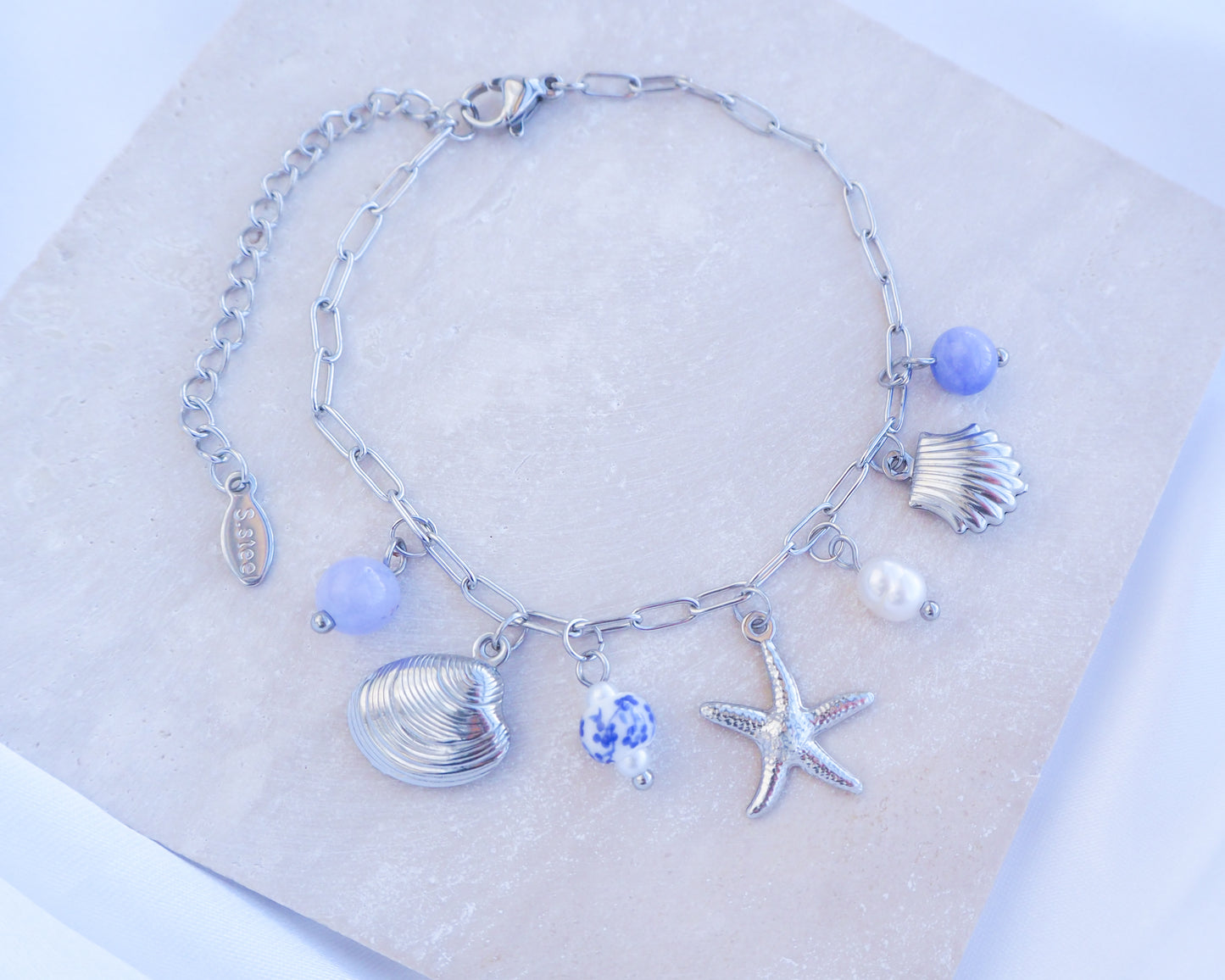 OCEANIC CHARM BRACELET - Azulejo Pearl Gemstones