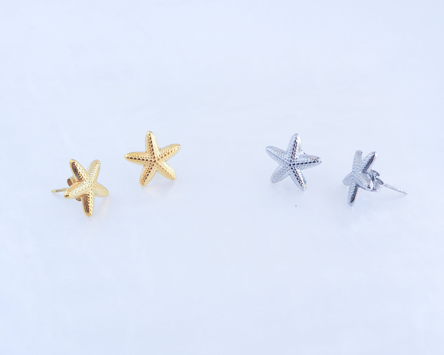 STARFISH SEA STAR STUD EARRINGS - Silver