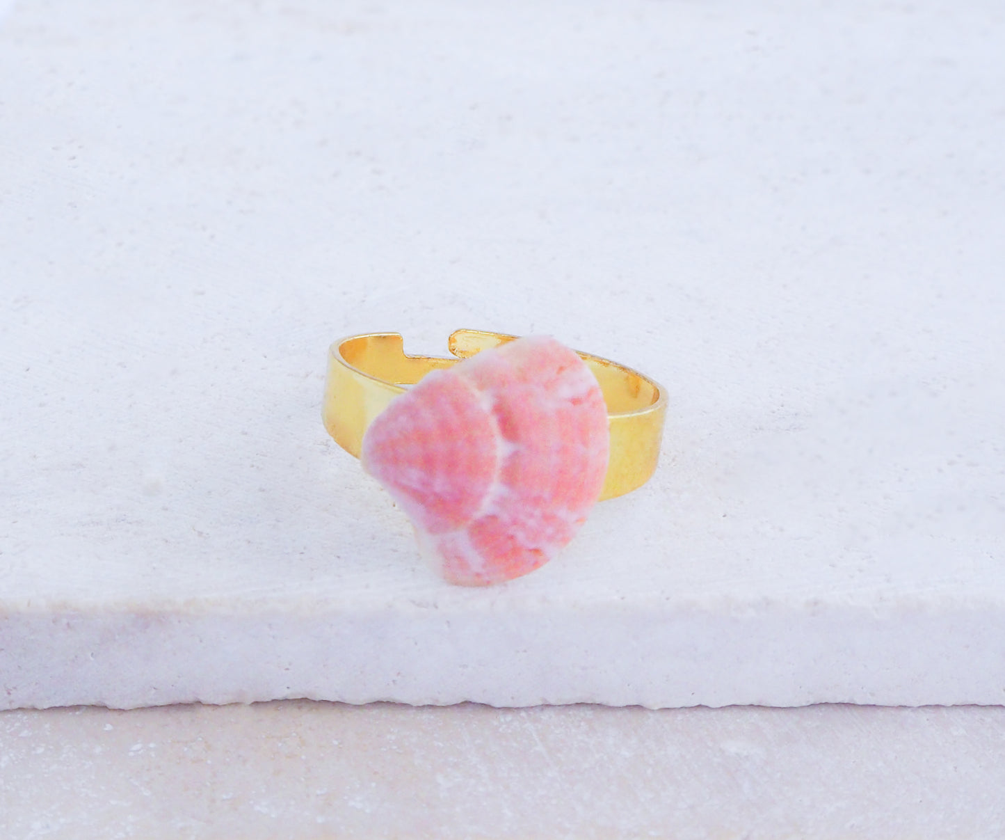 SEASHELL RING ~ Mini Pink Venus Shell III