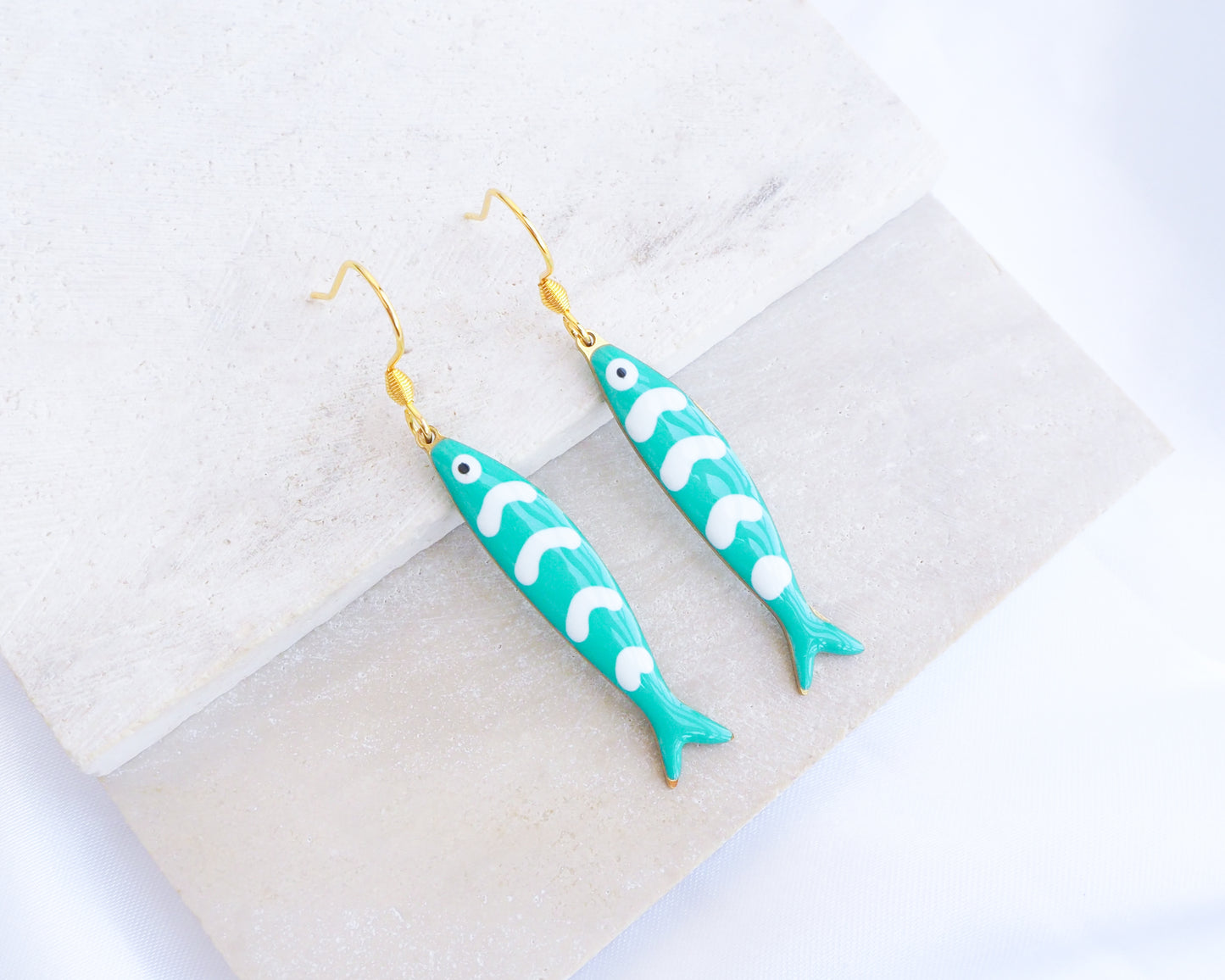 SARDINE FISH EARRINGS ~ Blue or Turquoise