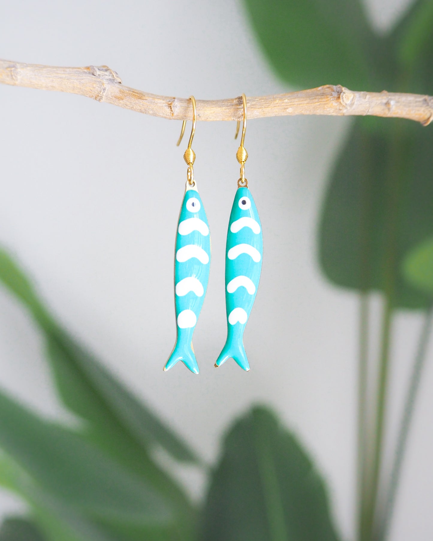SARDINE FISH EARRINGS ~ Blue or Turquoise