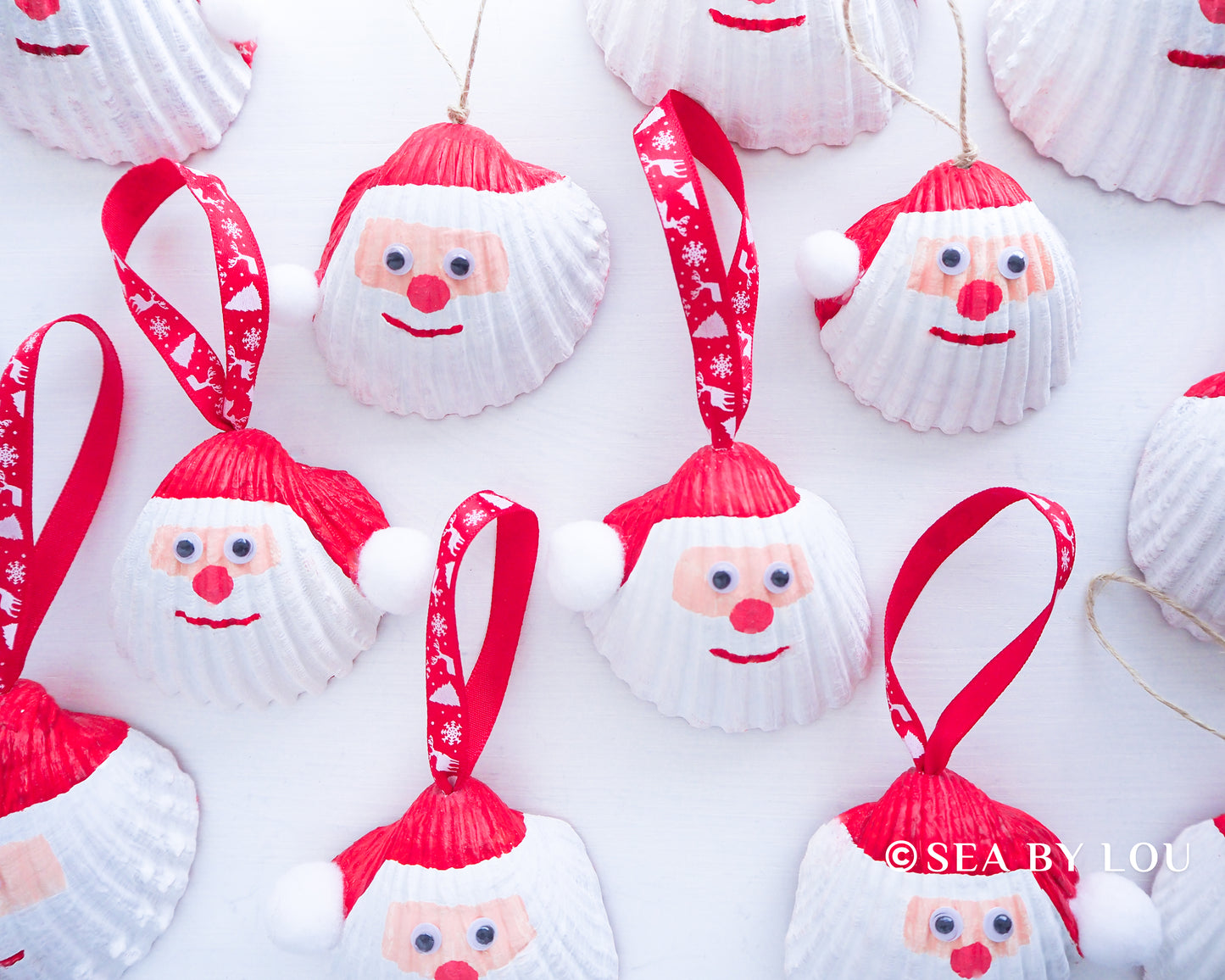 Exquisite Handcrafted Santa Seashell Christmas Bauble with Mediterranean Shells from Portugal"