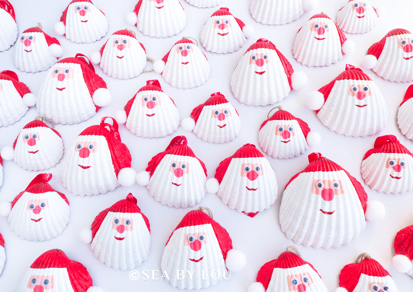 Santa Seashell Christmas Bauble with Mediterranean Shells from Portugal"