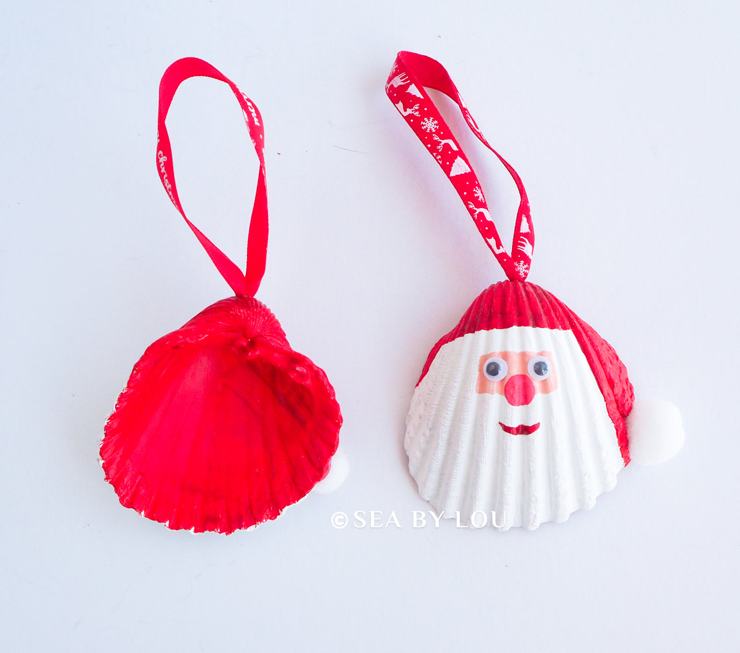 Shell Santa Christmas Bauble with Mediterranean Shells from Portugal