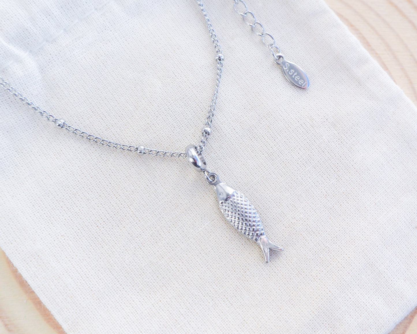 Portuguese Sardine Necklace - Silver Coastal Jewelry,
