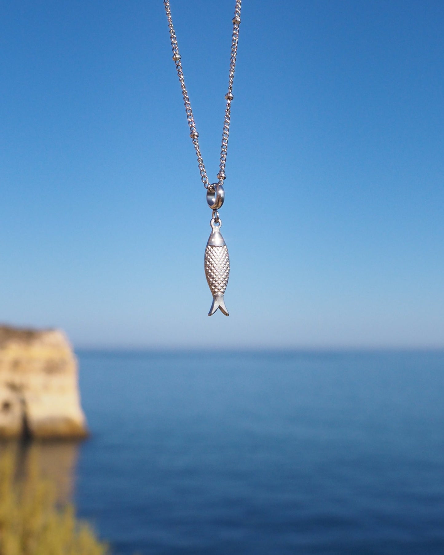SARDINE FISH NECKLACE ~ Silver