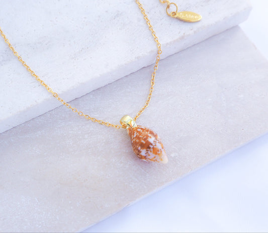 Tiny Dove Shell Gold Necklace, Tiny shell from Portugal