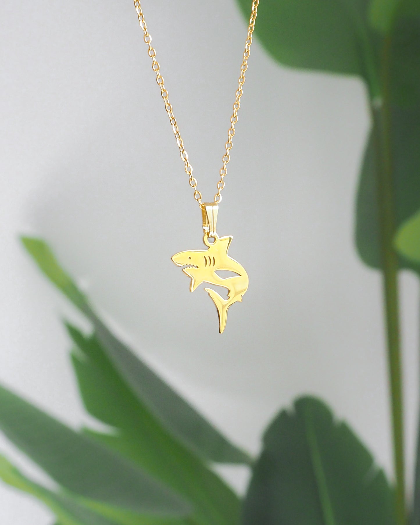 SHARK NECKLACE ~ Gold or Silver