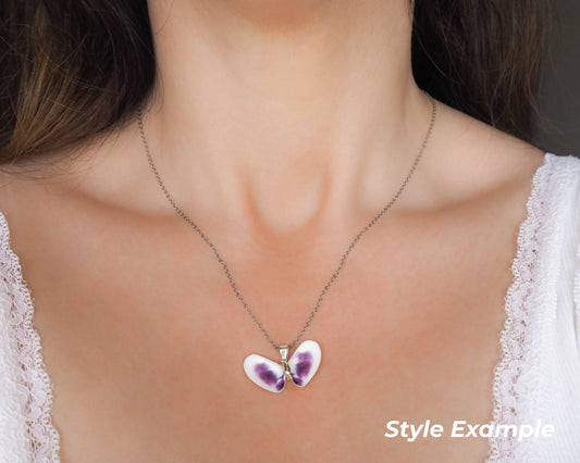 SEASHELL NECKLACE ~ Silver Butterfly Shell IV