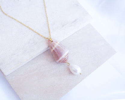 Mediterranean Cone Shell Pearl Necklace Reversed II