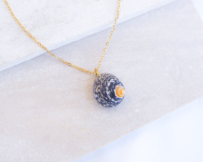 Gold Lined Top Shell Necklace, Shell from Portugal side view