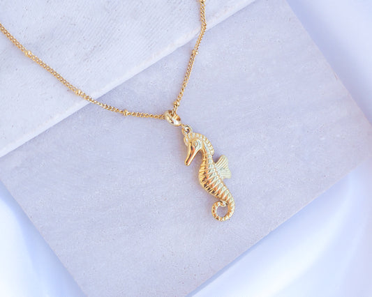 Gold Hippocampus Seahorse Necklace - Seahorse Jewelry, Sea by Lou, Seabylou