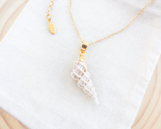Gold Ivory Wentletrap Necklace side view