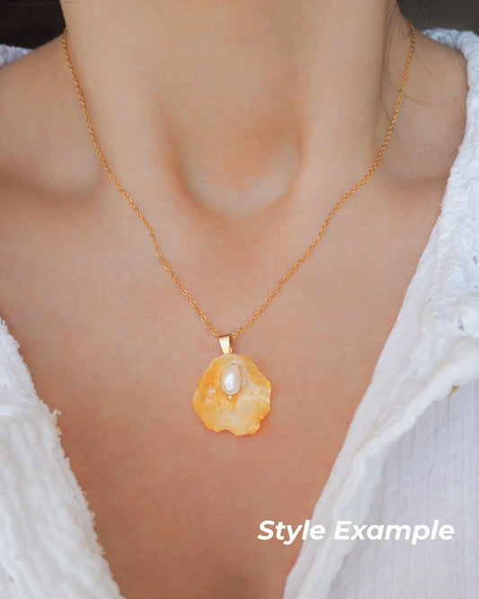 Pearly Shell Necklace, Gold Jingle Shell Necklace, Sea by Lou, Mother of Pearl Shell Portugal 