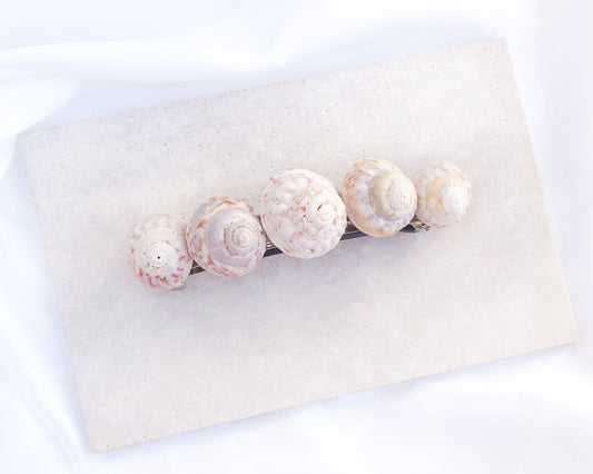 Magus Top Shells Hair Clip Barrette on stone displayed, Seashell Beach Clip from Portugal, Handpicked Real Shells, Seashell Hair Decoration, Mermaid Wedding Hair Assocciares, Coastal Christmas gift, Beach Wedding Hair