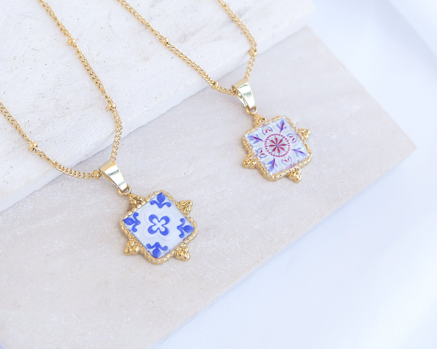 PORTUGUESE TILE NECKLACE - Square