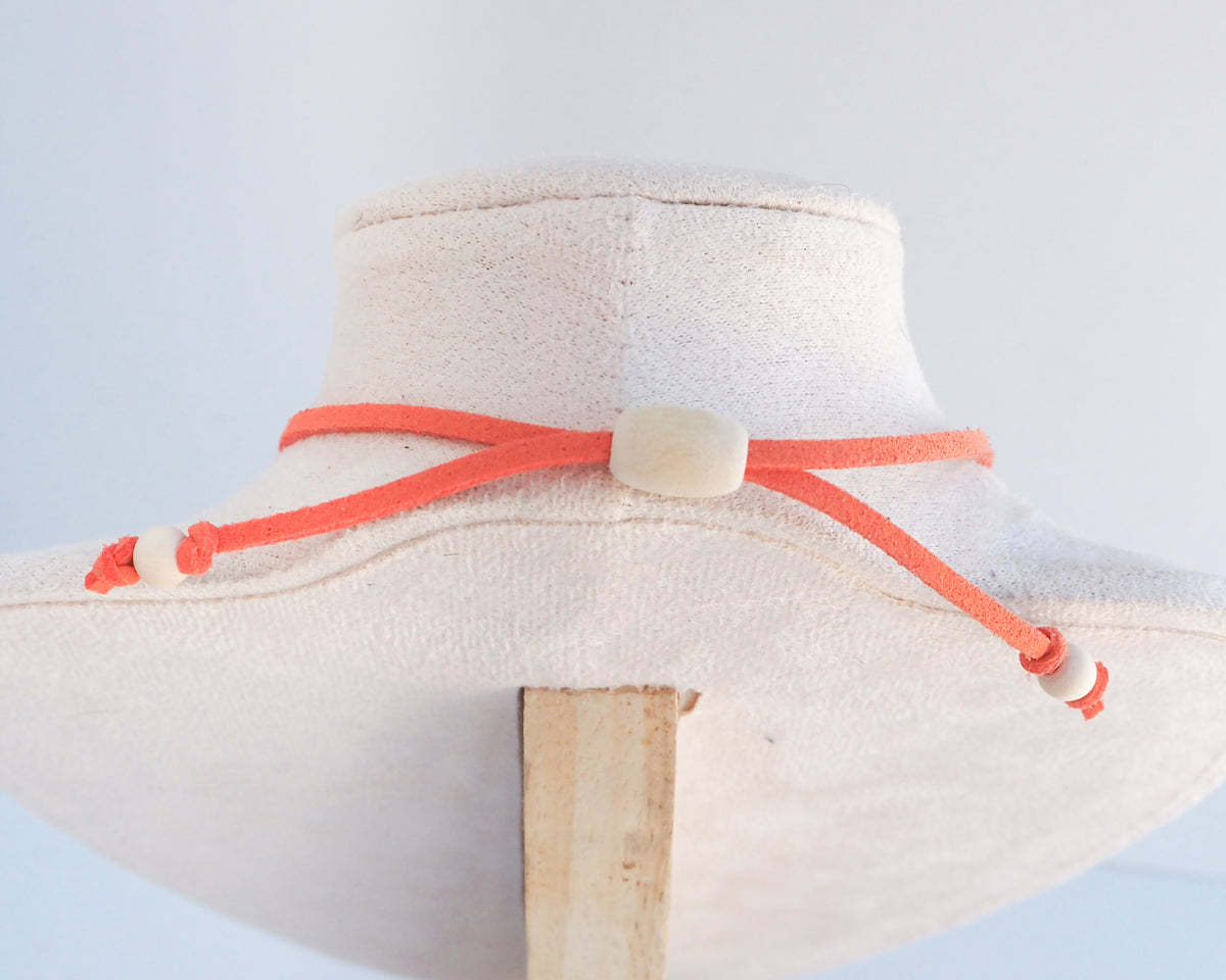 BIG LIMPET SHELL NECKLACE ~ Orange Suede Cord