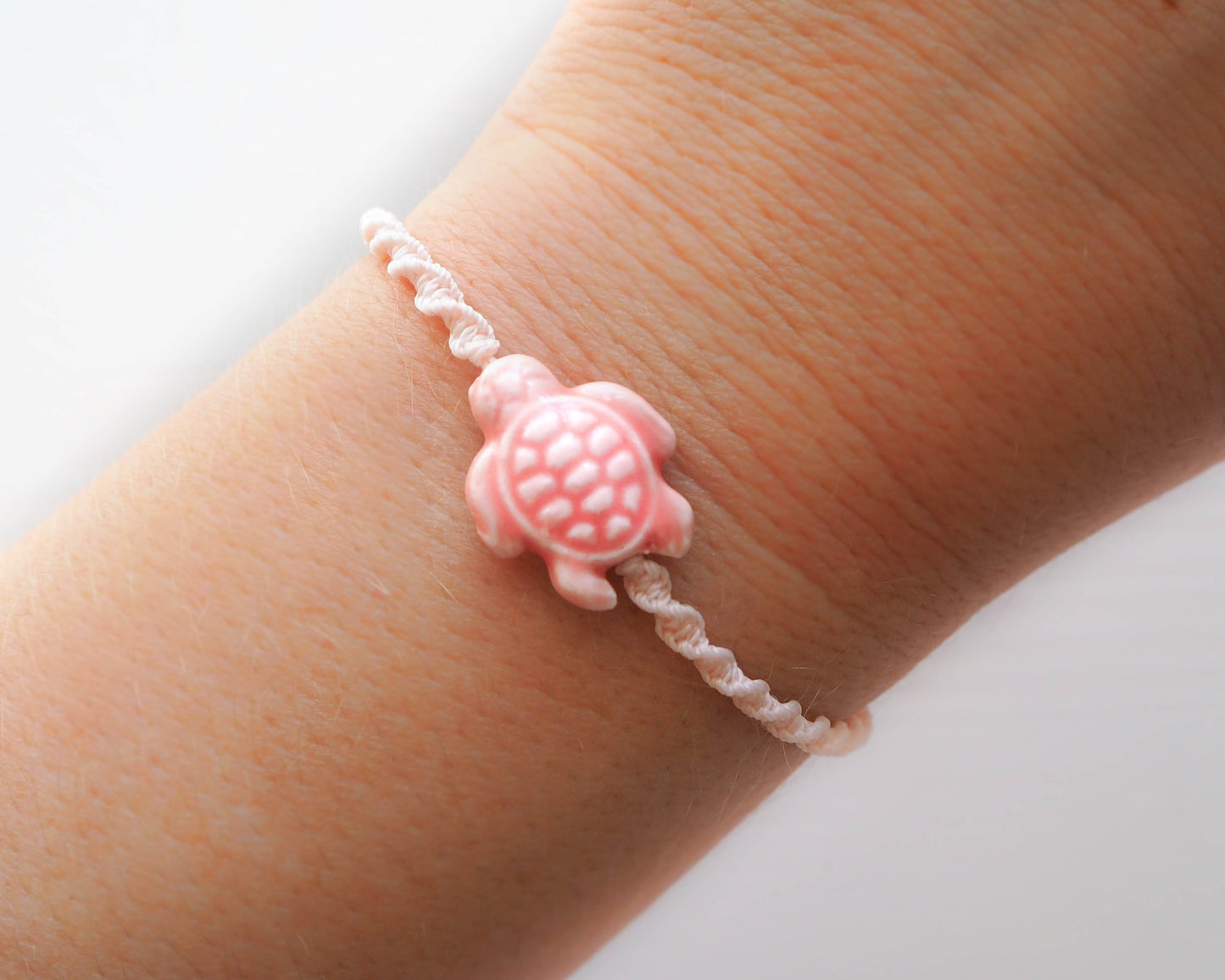 Ceramic Turtle Bracelet ~ Pink