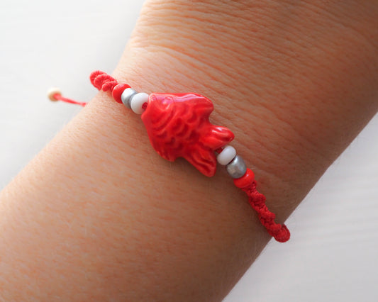 Ceramic Fish Bracelet ~ Red