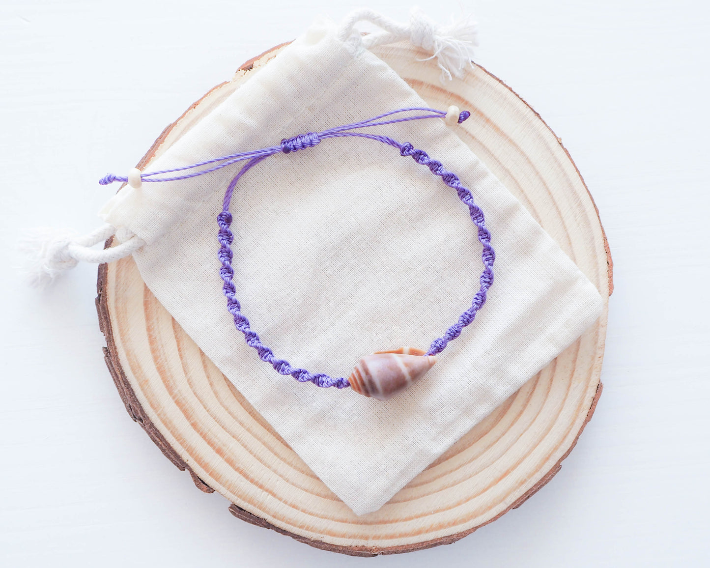 Handcrafted Jewelry, Portuguese Coastal Charm, Beachcomber's Adornment, Coastal Beauty: Cone Shell on Braided Cord