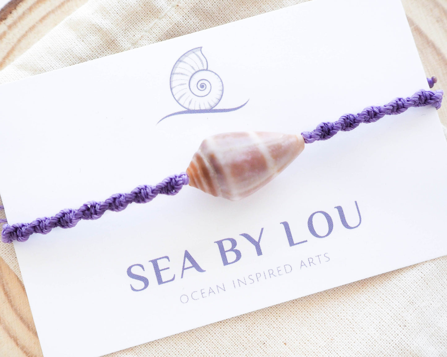 COASTAL ELEGANCE CONE SHELL BRACELET ~ Purple