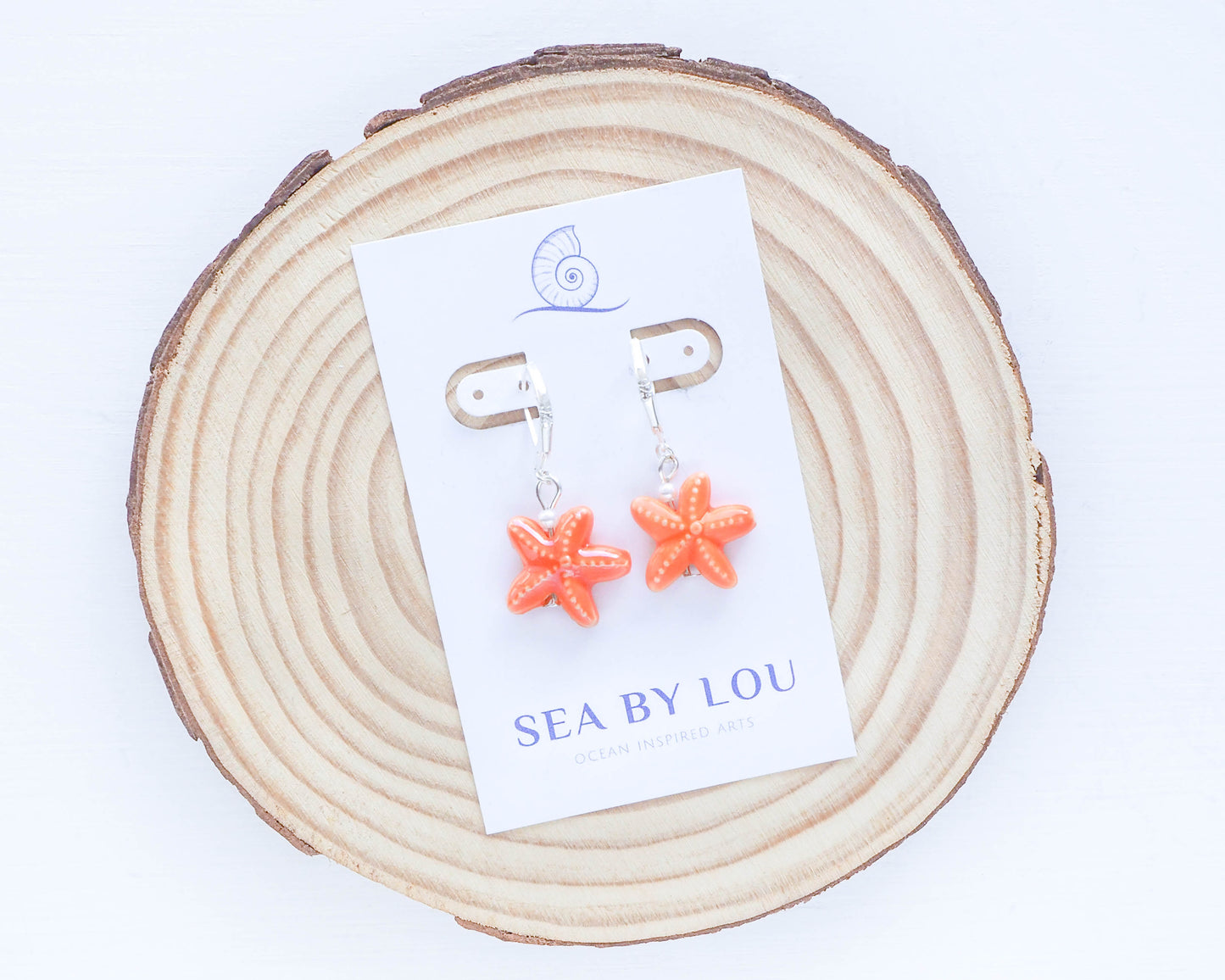 SEA STAR CERAMIC EARRINGS ~ Laranja