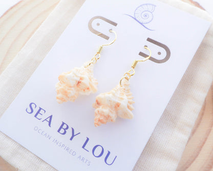 GOLD SEASHELL EARRINGS ~ Sting Winkle Shell